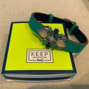 KEEP In Full Bloom Charm & Navy/Emerald Band